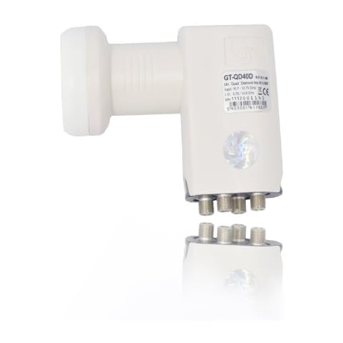 GT-SAT Universal Quad 40mm diamante LNB para equipos por satélite con Clima Protect Case y HDTV Compatible Cover