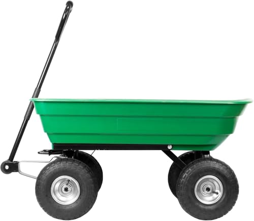 Zanbeel 300kg Heavy Duty Garden Trolley – Tilt Steering Axle Dump Cart with 4 Pneumatic Tyres, Tipping Wheelbarrow Wagon for Gardening & Outdoor Transport 2 Zanbeel 300kg Heavy Duty Garden Trolley – Tilt Steering Axle Dump Cart with 4 Pneumatic Tyres, Tipping Wheelbarrow Wagon for Gardening & Outdoor Transport - Image 2