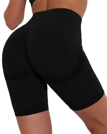 Image of Women's Gym Shorts Booty Scrunch High Wasit Seamless Sports Shorts Workout Push Up Shorts Cycling Fitness Running Shorts