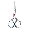 Multicolor Professional Grooming Scissors for Personal Care Facial Hair Removal and Ear Nose Eyebrow Trimming Stainless Steel Fine Straight Tip Scissors 3.9 Inch (Pink)