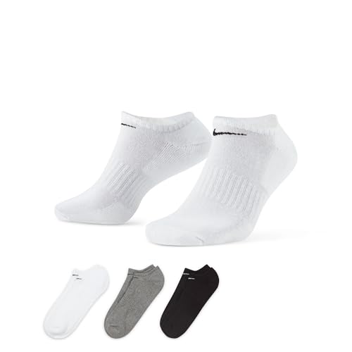 Image of Nike Unisex Adult Everyday Cushioned Training No-Show Socks (3-Pack) | Mens and Womens