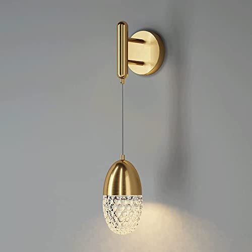 Aplique de cristal de cobre postmoderno WQHPLMD con luz LED de lujo 1