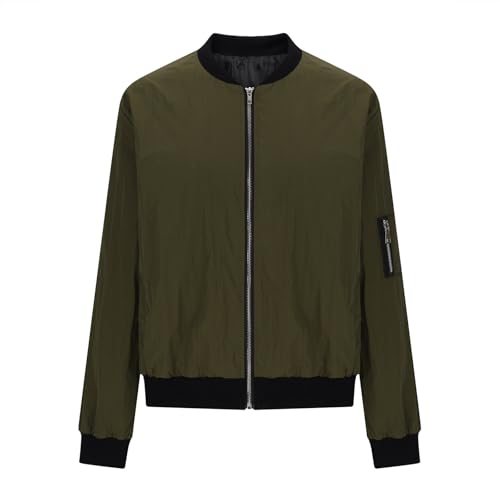 Bomber Jacket Women Lightweight Waterproof Coats Casual Zip Up Windbreaker With Pockets4