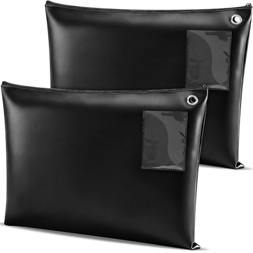 Humyoun 2 Pcs Interoffice Mailer Transit Sack PU Leather Bank Bags with Zipper 18' x 14' Mail Bag Courier Bags...