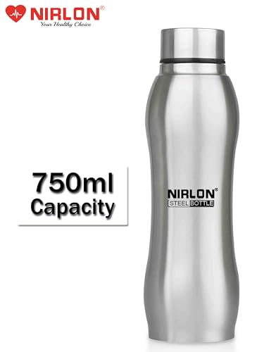 Image of NIRLON Stainless Steel Water Bottle Perfect for Office, Home & Travel | Leak-Proof|Set of 2 [Ozone 750ml & Tall Bell Flip Black 1000ml]