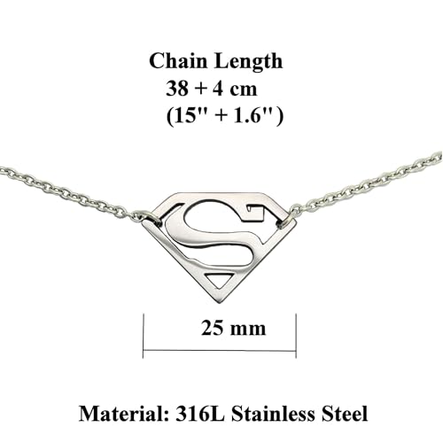 Image of Tapp Collections Stainless Steel Superhero Pendant Necklace