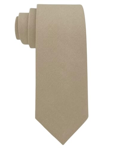 Image of Kebocis Mens Solid Color Cotton Necktie for Men