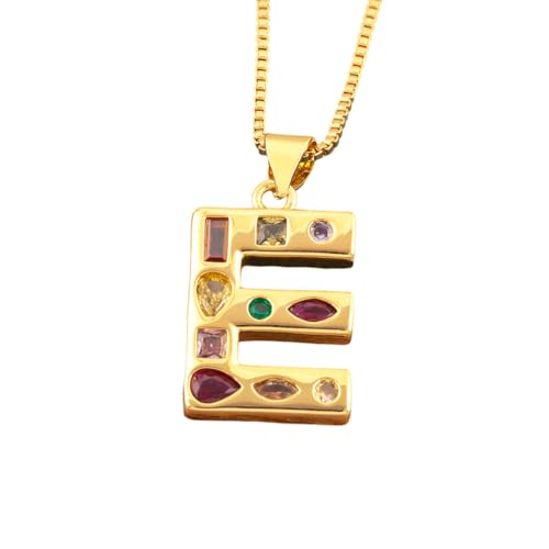 Collier Lettre Initiale A-Z Idée Cadeau Anniversaire - Pendentif Doré Zircon