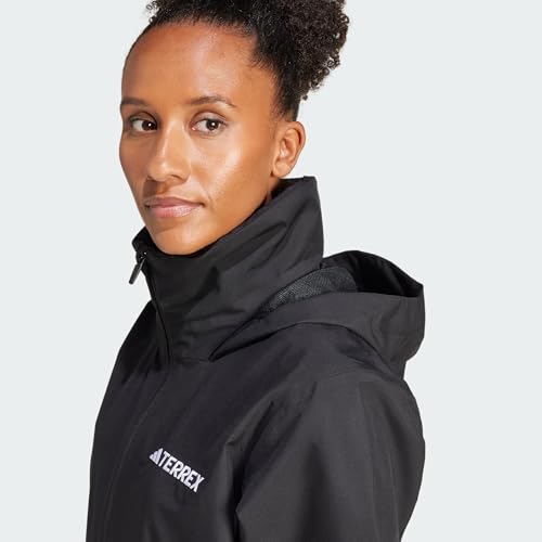 adidas Women's Terrex Multi Essentials 2 Layer Rain Jacket, black, L