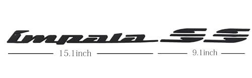Image of Pair Set 1994-1996 Impala Ss Emblems Rear Quarter Panel 3D Letter Badge Car Nameplate Replacement for Impala (Matte Black)