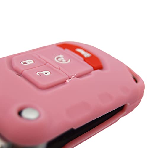 Image of Silicone Remote Key Fob Case Covers Protectors for Jeep Wrangler Rubicon 392 JL JLU Wagoneer Gladiator JT Flip Fold Remote