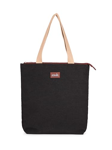 Image of ZOUK Ivy Tote Bag for Women | Handcrafted Jute Khadi with Vegan Leather Handles | Lightweight, Foldable & Travel-Friendly Everyday Carry Bag |