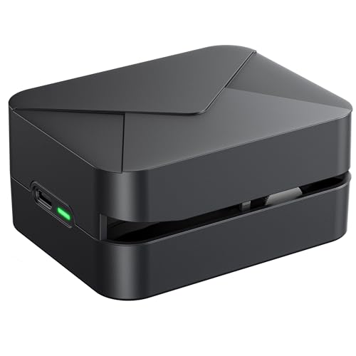 VAMODI Elektrischer Brieföffner Schwarz – Tragbarer...