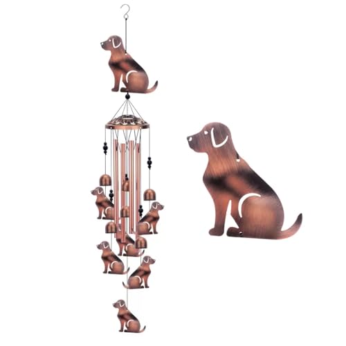 Dog Wind Chimes for Outside,Metal Windchimes,Dog Easter Gifts for Women/Men,Wind Chime Garden Decor Outdoor,Memorial/Housewarming/Birthday/Festival Gifts,Front Yard Decor