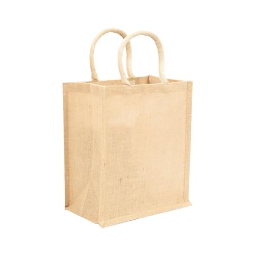 Bountiful Harvest 6 Bottle Jute Carrier - Eco-Friendly, Versatile, and Stylish (1, Plain Wine Carrier)