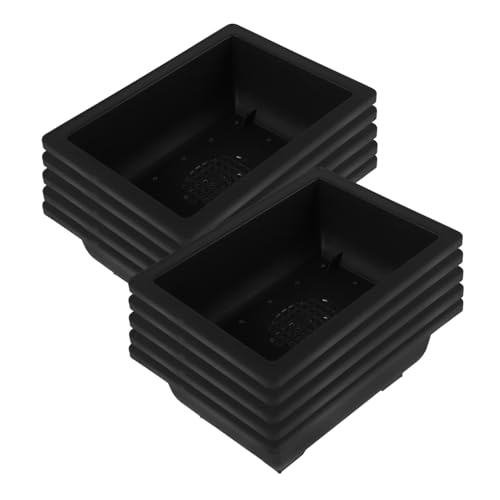 FUNOMOCYA 12 Piezas Macetas Vintage Rectangulares de Plástico para Flores y Bonsáis Jardineras de Ventana para Interior y Exterior Decorativas para Balcón y Patio