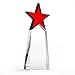 Baudville Engraved Trophy - Crystal - Tower with Bright Red Star on Top - Award for Employees - Personalized Engraving - Comes in Gift Box