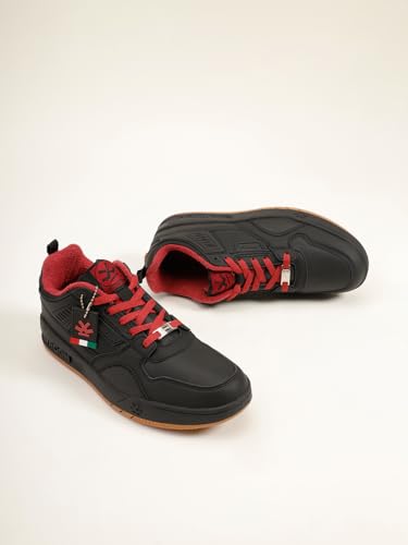 Image of WROGN Men's Microfibre Sneakers | Layered Panel Design | Lace-Up Closure