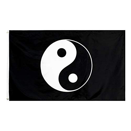 PringCor Large 3x5FT Yin Yang Flag Vivid Color Taoism Dorm Man Cave Garage Yoga