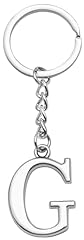 LUODAN Portachiavi Regalo donna uomo,argento A-Z 26 lettera iniziale ciondolo portachiavi - Regalo sorelle amicizia idee regalo migliore amico compleanno (S) (G)