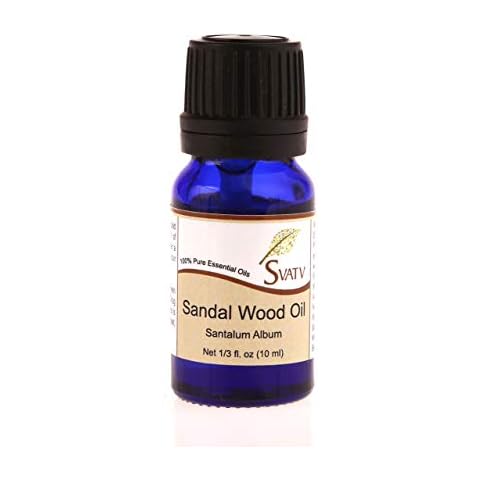 SVATV Sandalwood Essential Oil for Yoga Massage & Therapeutic Grade, Boost Uplifted Mood & Room Fragrance Oil for Diffuser, Aromatherapy Oils, DIY Personal Care - 10ml Cover
