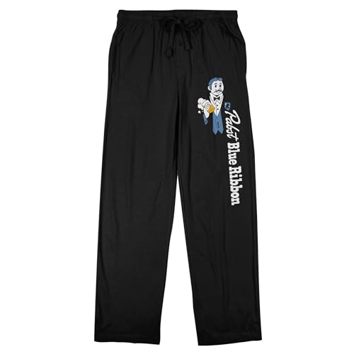 Pabst Blue Ribbon Bartender Men's Black Sleep Pajama Pants
