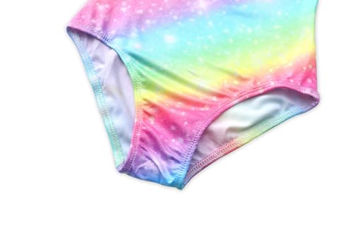 Image of iLover Girls Sparkle One Piece Swimsuits Crossback Swimwear Beach Bathing Suit with Adjustable Strap 4-10 Years