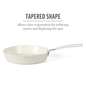 Martha Stewart Heathland 9.5 Inch Aluminum Fry Pan Cookware Non-Toxic Premium Ceramic Non Stick Frying Pan, Kitchen Egg Pan, Omelet Pan, Always Pan, Pots and Pans, Linen White, Induction Safe Martha Stewart Heathland 95 Inch Aluminum Fry Pan Cookware Non Toxic Premium Ceramic Non Stick Frying Pan Kitchen Egg Pan Omelet Pan Always Pan Pots and Pans Linen White Induction Safe