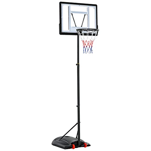 Basketball Hoop Outdoor, Portable Basketball Goal, 5.5FT 7.5FT Height Adjustable with 33'' Backboard and Wheels for Junior Adults Use