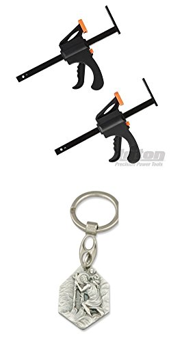 Preisvergleich Produktbild Triton Führungsschienenzwingen, 320-mm, Klemmzwinge, Leimzwinge, Einhandszwinge (929977332891) mit Anhänger Hlg. Christophorus