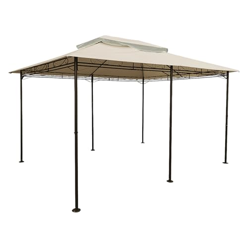 Ersatzdach für Pavillon Cape Town 4x3m - wasserdicht - in 3 Farben - Pavillondach mit PVC Beschichtung (Beige)