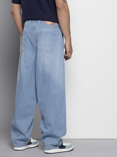 Image of The Indian Garage Co Men Skater Fit Solid Mid-Rise Jeans