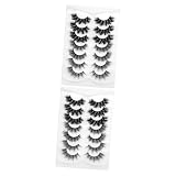 minkissy 14 Pares pestañas herramientas de maquillaje de mujer latigazos aspecto natural tenue accesorios de maquillaje europeo y americano historietas 3d fibra