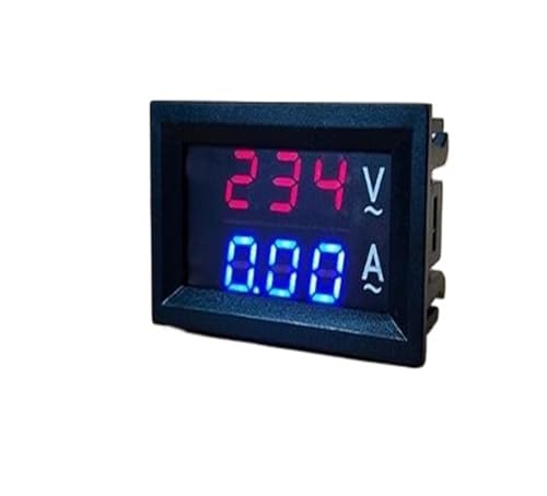 交流電圧表示デジタルLED電圧計 デジタル電圧計 電流計 DC 100V 10A 0.28インチ デュアルLEDディスプレイパネル(接続ワイヤ付き)(Red-Blue)