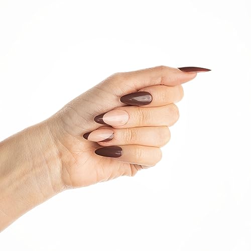 Nail HQ Press On Nails - Almond Chocolate Envy Nails, 24 Durable Glossy Finish False Nails for Salon-Quality Manicure at Home - Image 3