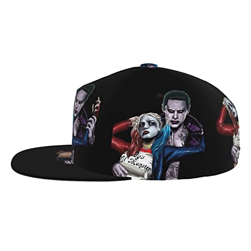 𝐇𝐚𝐫-𝐋𝐞𝐲 𝐐𝐮.𝐈𝐧𝐧 Flat Brim Baseball Caps Joker Fashion Hip-Hop Hat For Teen Snapback Sun Hat Adult Trucker Dad Cap, Black9, One Size #TOP1