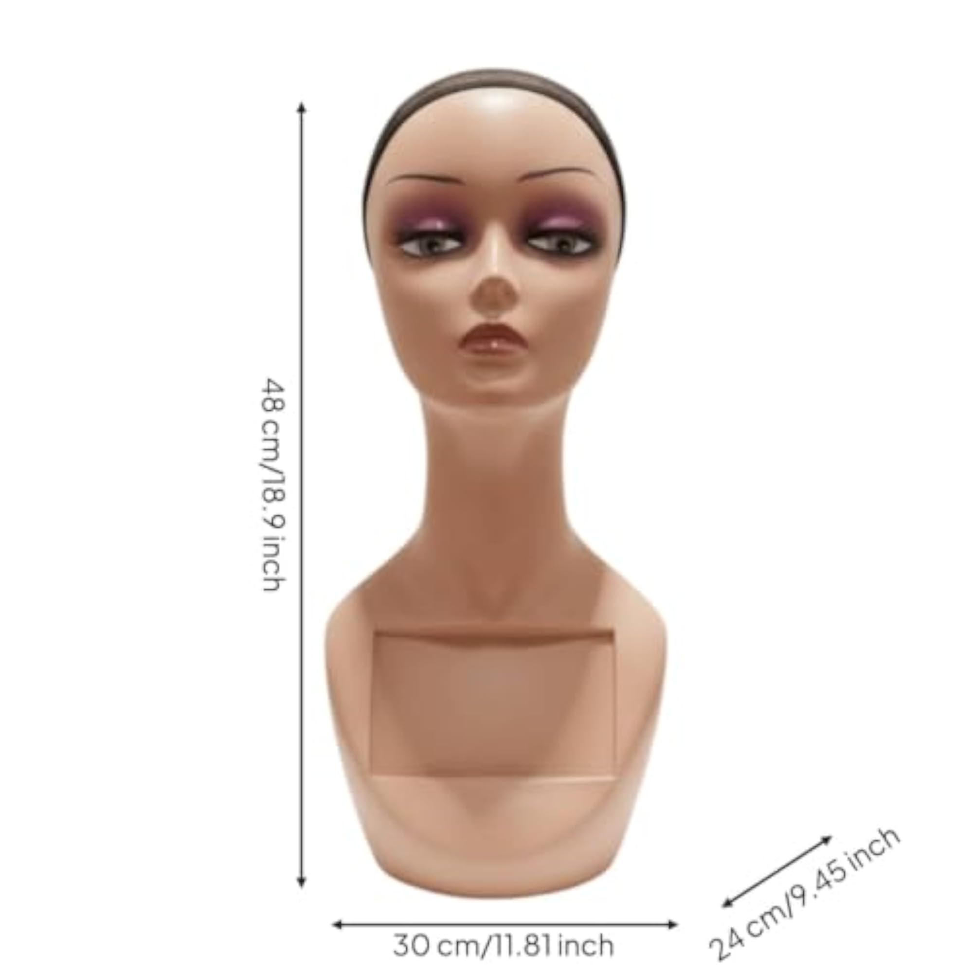 Glossy Bust Display with Base, Professional Use