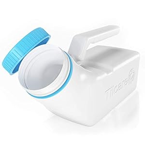 Urinoirs voor Mannen van Tilcare (1 Stuk) – 1000ml Dikke Plastieken Mannen Bedpan, Fles met Schroefdeksel – Lekvrije Urine Kamer – Draagbare Plasflessen – Urine Opvang Containers voor Onderweg
