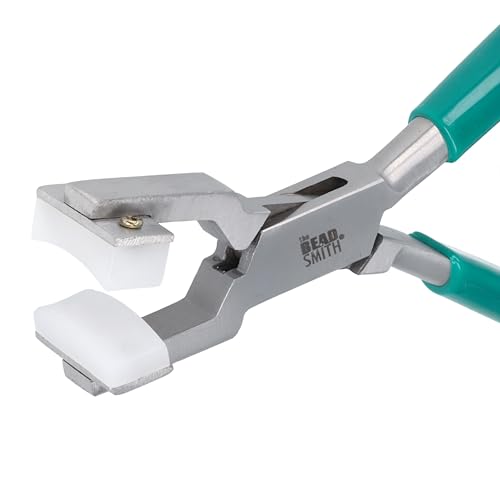 The Beadsmith Metal Bending Pliers – Pliers With Curved Nylon Jaws for Bracelet Shaping, 5.75 Inches, w/ Double-leaf Springs, Non-Marring