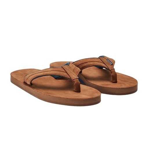 Hari Mari- Grande- Men's Nubuck Suede Leather Flip Flops with Wider Footbeds and Larger Straps- No Break Ins, Firm Arch Support, Flexible and Lightweight