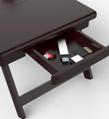 Image of Wooden Finish Standard Multi-Purpose Foldable Portable Bed Table. (Walnut)