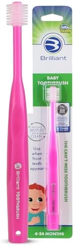 Brilliant Oral Care Baby Toothbrush with Soft Bristles and Round Head, for a Toddler Approved, Easy to Use All