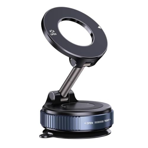 Image of WUTEKU 2026 Upgraded Vacuum Ultra Suction K007 Magnetic Phone Holder, 98LBS Strongest Suction & 2600gf Magnetic for Magsafe Car Mount, 360 Adjustable Foldable Holders for Your Car for All Smartphones
