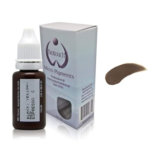 BIOTOUCH Micropigment ESPRESSO Lighten Pigment Color Permanent Makeup Microblading Supplies Eyebrow Shading Micropigmentation Cosmetic Tattoo Ink Lip Eyeliner Feathering Hair Stroke LARGE Bottle 15ml
