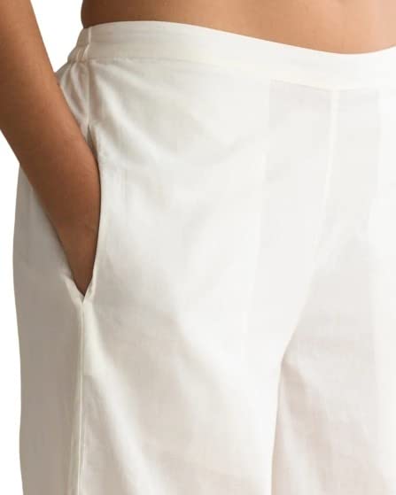 Image of ATARAH Women Cotton Flared Solid Color Trouser -