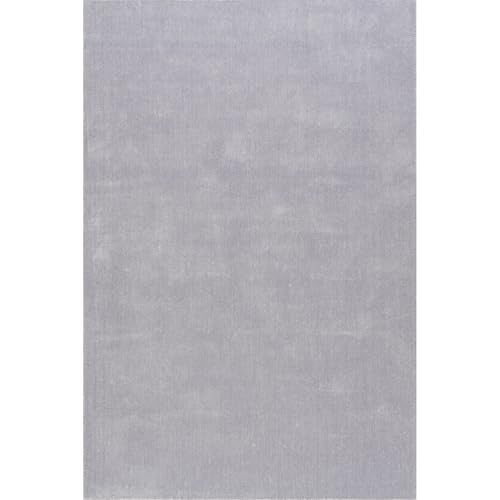 Image of Hand-Tufted Woolen Large Carpets for Living Room 12x18 feet Solid Silver Plain Anti-Skid Area Rug High Pile Thick Carpet & Rugs for Hall & Bedroom