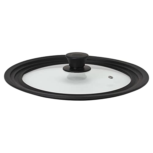 Steuber Tapa de cristal universal para ollas y sartenes Ø 28/30/32 cm, tapa universal con...