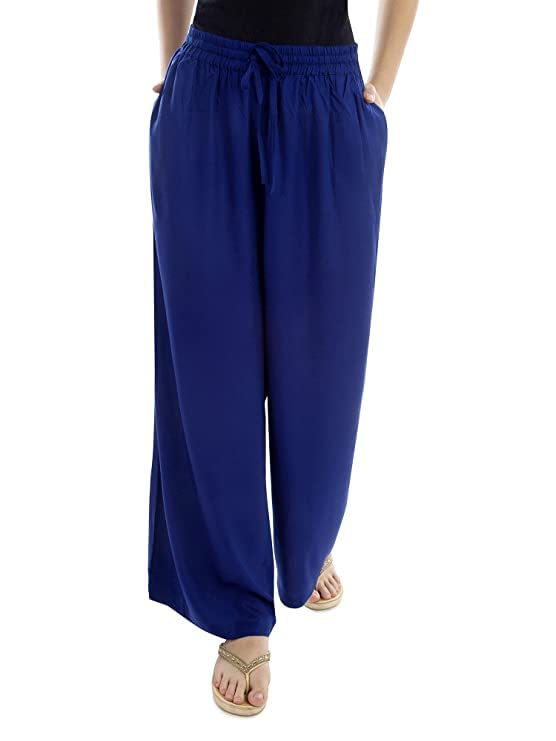 LALIMA Hand Art Women's Relaxed Fit Cotton Blue Palazzo-picture-34