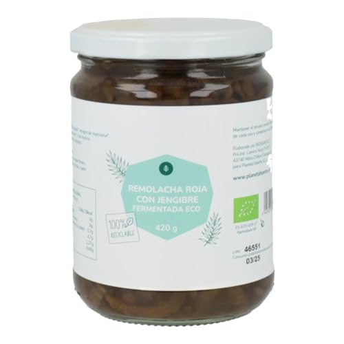 PLANETA HUERTO Remolacha Fermentada con Jengibre ECO 420g – Probiótico Natural, Sabor Intenso y Rico en Nutrientes