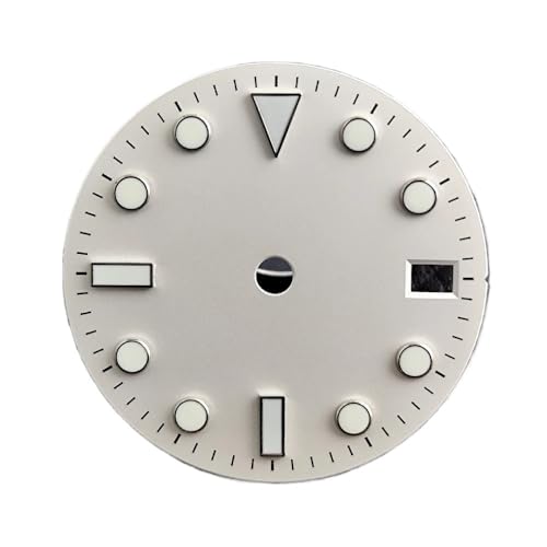 sjniosn 28.5mm Dial Fit For NH35/NH36 Movement Watch Accessories Hands Single Calendar Dial Luminous Fit For GMT Hands Watches For Men(29 white silvery)